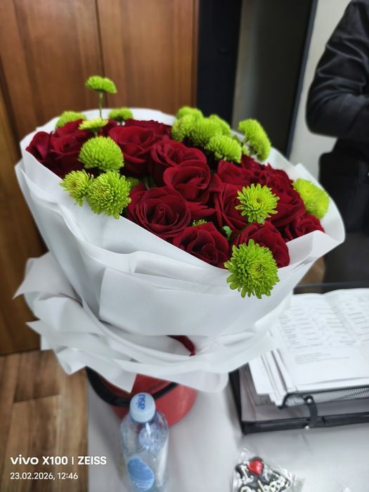 Цветы розы красные