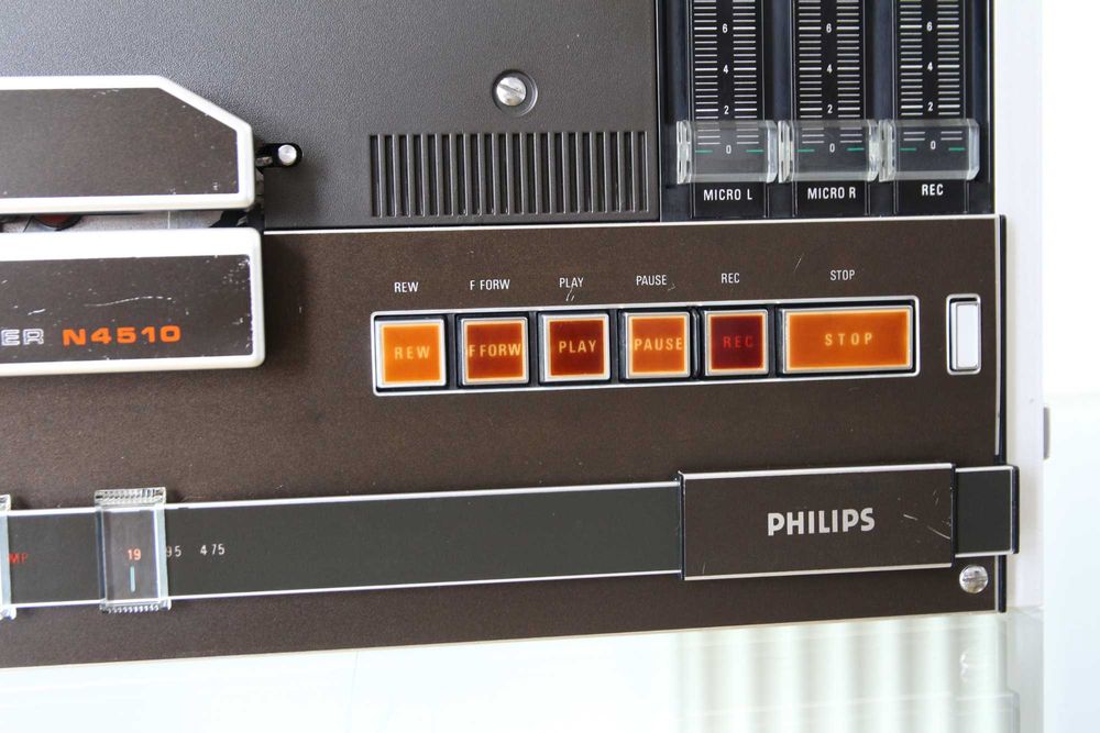 Magnetofon deck 3 capete Philips N4510 complet revizuit, fabricat in Austria 1973