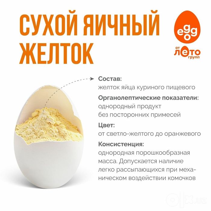 Сухой яичный белок, желток, меланж