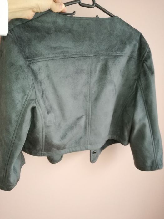 НОВО!!!Кадифено късо сако в графитено-сив цвят с 3/4 ръкав