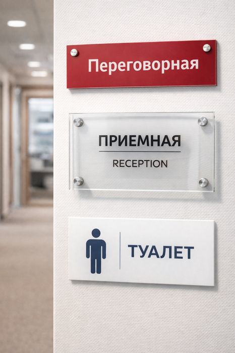 Изготовление табличек на двери и навигации в Ташкенте