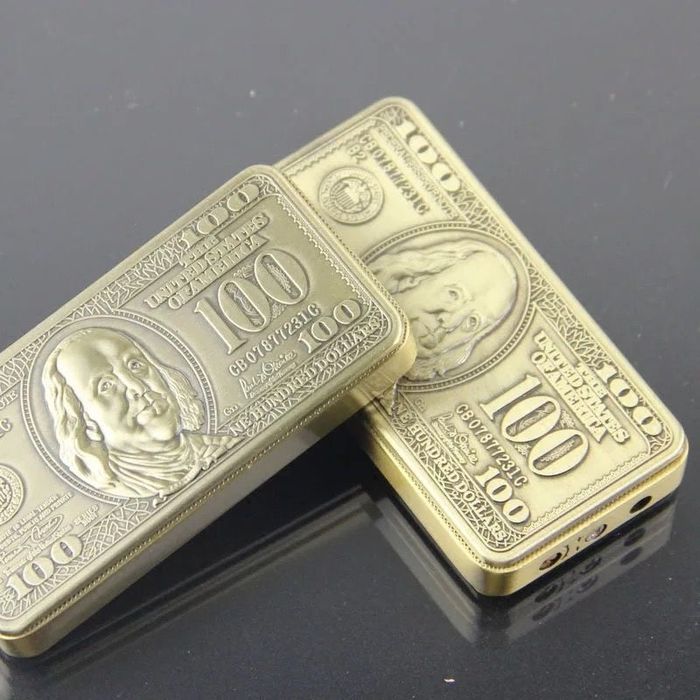 Bricheta 100 dolari metalica reincarcabila anti vant