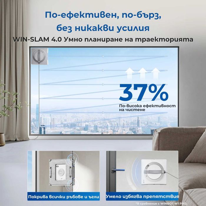 Робот за почистване на прозорци ECOVACS WINBOT W2 PRO с 3 дюзи и App Control - НОВ