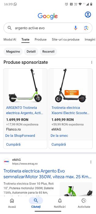 Trotineta electrica Argento Active