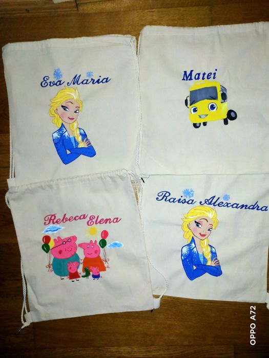 Rucsac (săculeț) din bumbac pt creșă, grădinița