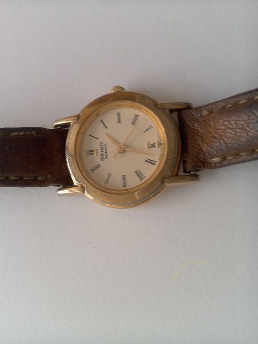 Ceas Seiko, placat aur, damă, quartz, curea piele calitate deosebită