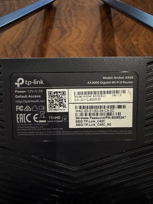 Router TP-LINK Archer AX3000 AX50, Wi-Fi 6, Dual-band 574 + 2402 Mbps