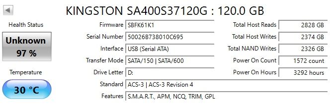 SSD Kingston 120GB