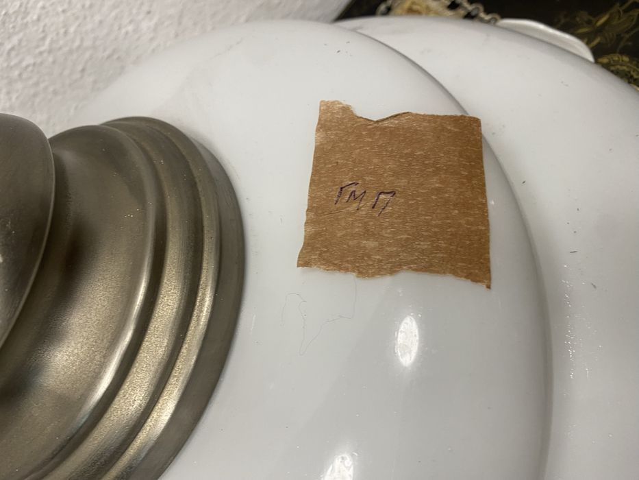 Винтидж полилей от млечно стъкло от Германия