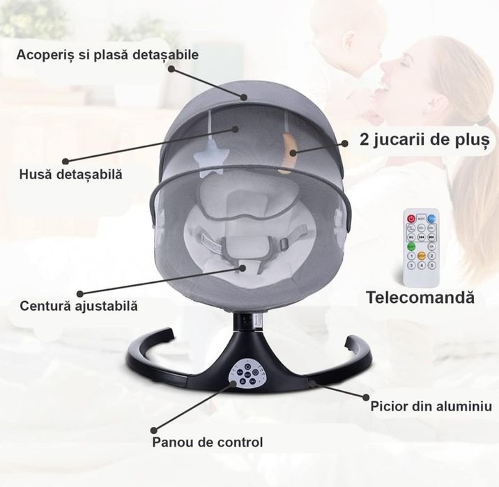 Leagăn electric bebeluși