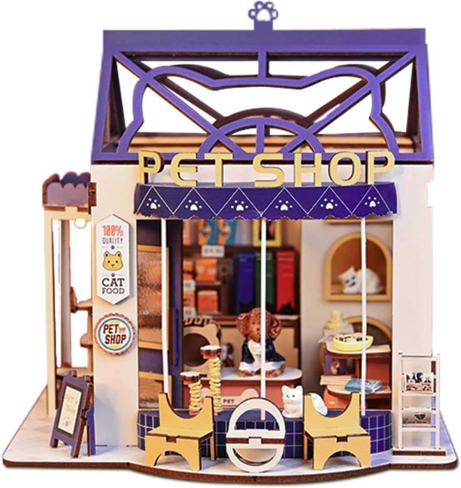 AONGAN Комплект за изработка на миниатюрна къща за кукли, сглобяване