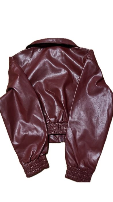 Ново кожено дамско червено яке