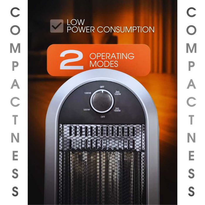 Инфрачервен нагревател Zenet 515, отопляем радиатор 2 режима, черен