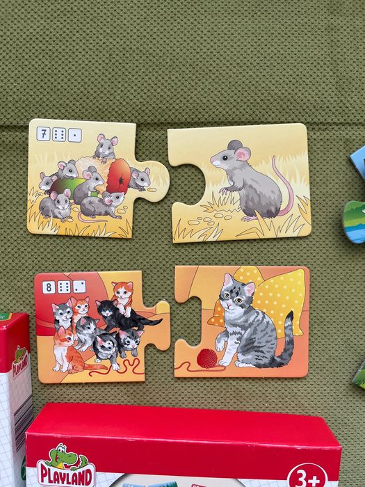 Пъзел от две части с животни и цифри