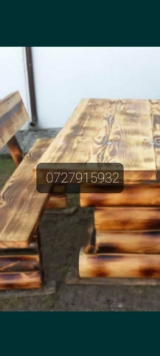 Masă cu scaune ,rustic