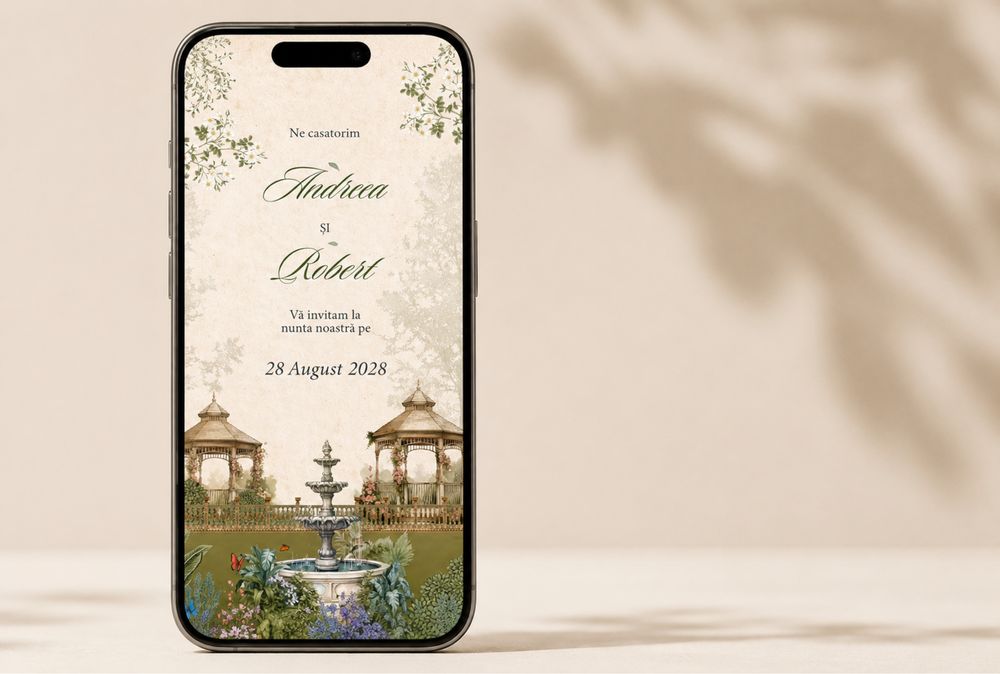 Invitatie digitala animata pentru nunta | RSVP + Google Maps