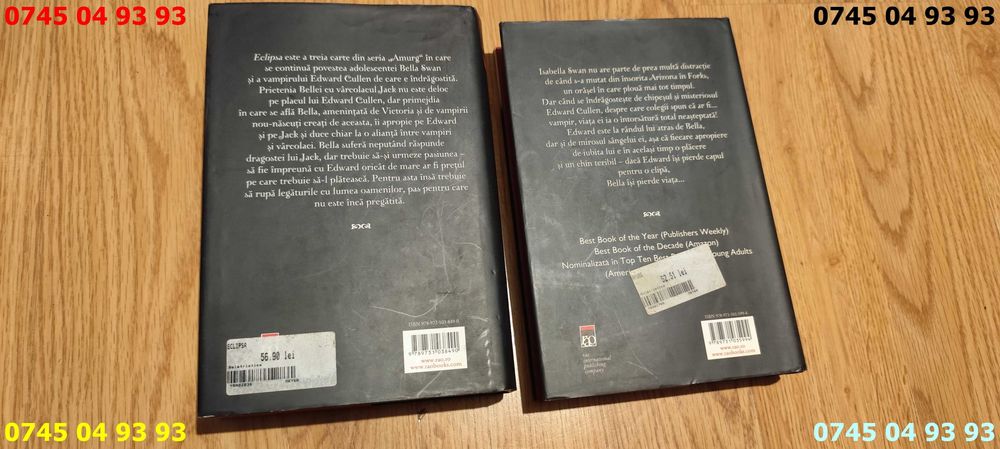 carte carti stephenie meyer eclipsa si Amurg pret pe ambele
