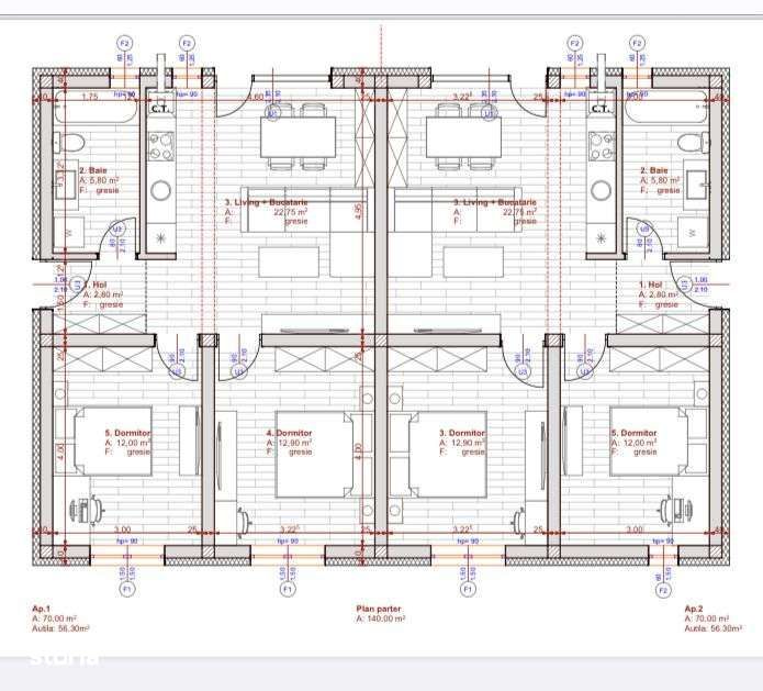 Jumatate duplex Sacalaz 100 000 euro la cheie