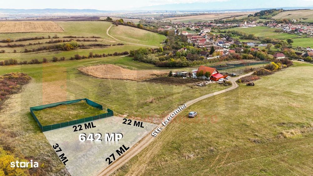 Ocazie: Teren 642mp, Rusciori, deschidere drum, zona frumoasa |SkyView