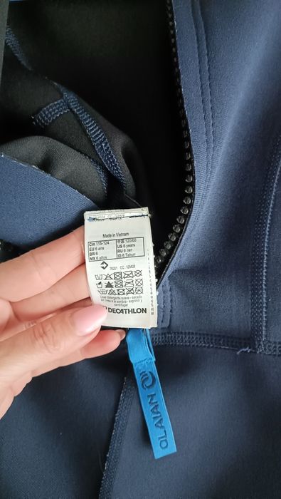 Combinezon surf / înot 100 neopren 1,5 mm albastru  copii 6 ani  Decha