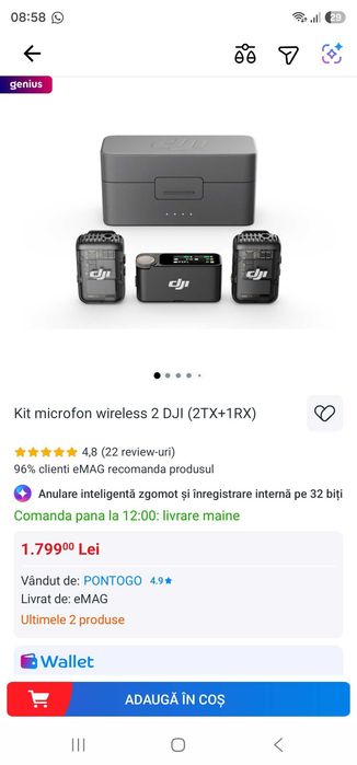 Kit microfon wireless 2 DJl (2TX+1RX)