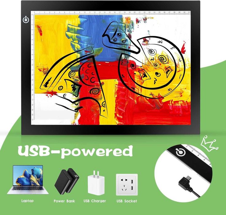 RTjoy A4 LED Light Tracing Pad,регулируема светлинна USB дъска за деца