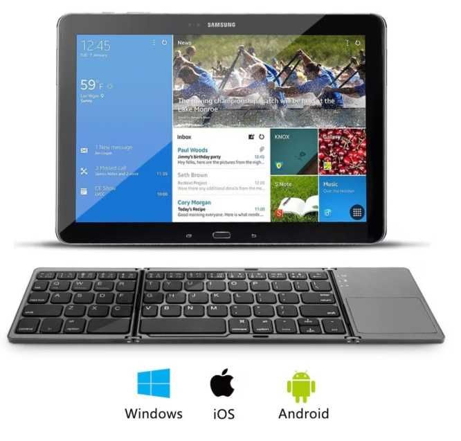 Tastatura pliabila Bluetooth, Portabila, subtire, Touchpad 2 click-uri