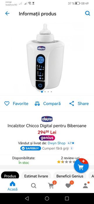 Încălzitor biberoane Chicco