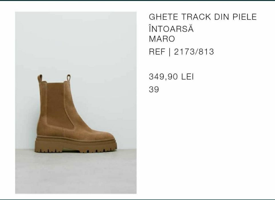 Ghete dama Zara piele intoarsa
