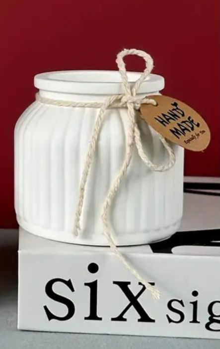 Гипсо - керамични кашпи ръчно изработени