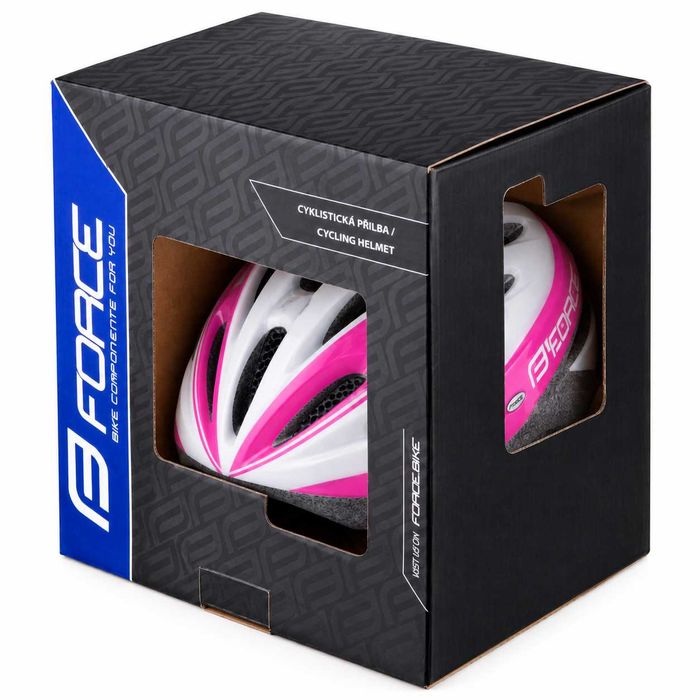 Велосипедна каска FORCE TERY, In-Mold, L/XL 58–63 см, Бяло-розова, CE Сертификат
