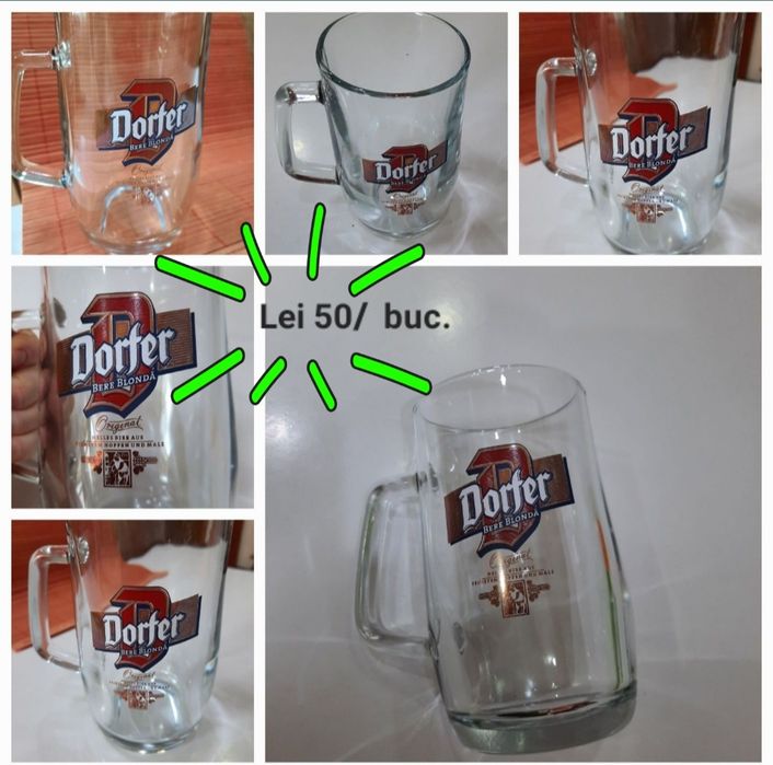 Halbă  bere, sticlă / porțelan,pret/ buc.