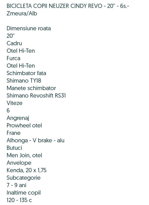 Bicicleta copii de vanzare