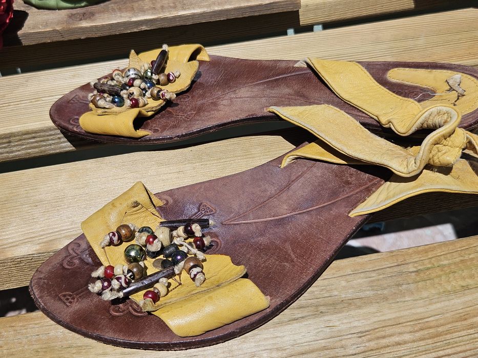 Why Not жълти сандали от кожа N41