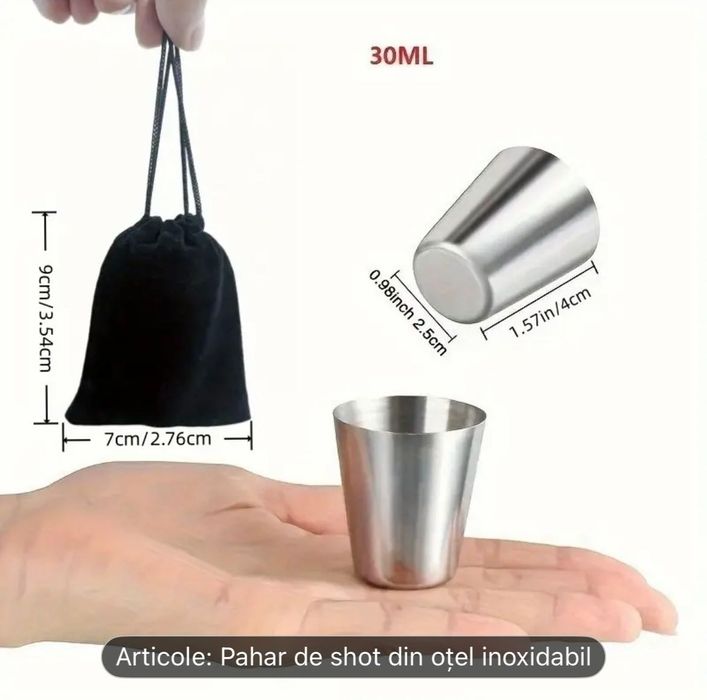 Set pahare shot din inox