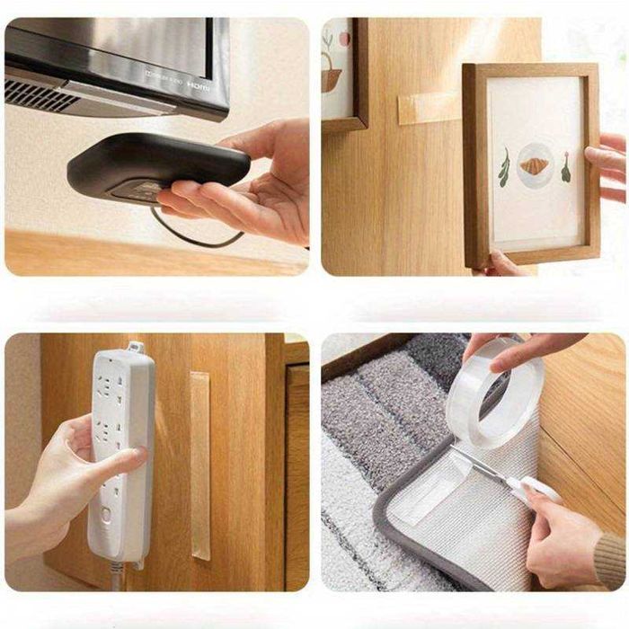 Banda dublu adeziva transparenta extra puternica rezistenta 30mm x 1m