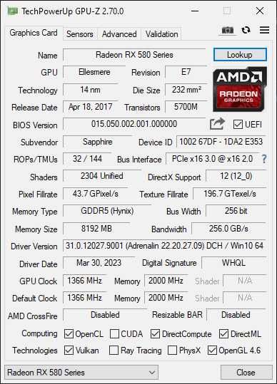 Sapphire NITRO+ RX 580 8 GB
