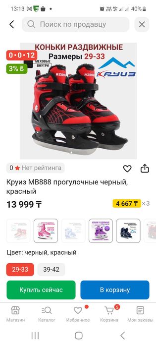 Коньки раздвижные