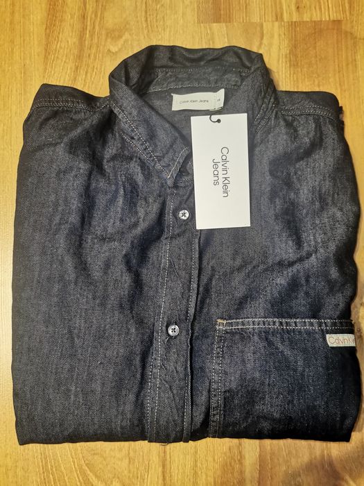 Camasa blugi Calvin Klein Jeans, noua (eticheta), bumbac, maneci lungi, croi regular, marimea XXL