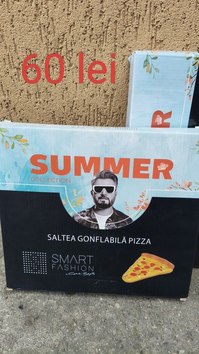 Saltele gonflabile mari in forma de pizza și banană