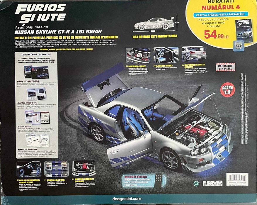 DeAgostini Furios & Iute Brian Nissan Skyline GT-R R34 Numarul 3