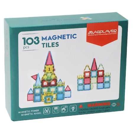 Set de constructie magnetic 3D 103 piese jucarii MAGPLAYER