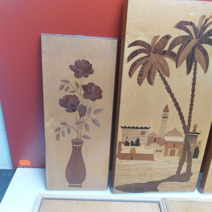 НАЙ ДОБРАТА ОФЕРТА Стари картини ,инкрустация ,дърво "Intarsien Bild"