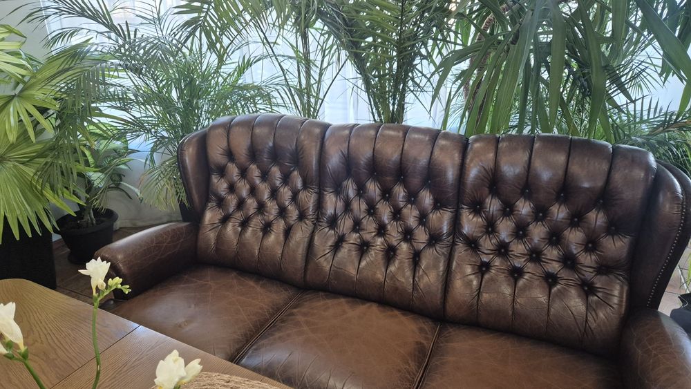 Vand canapea chesterfield si 2 fotolii