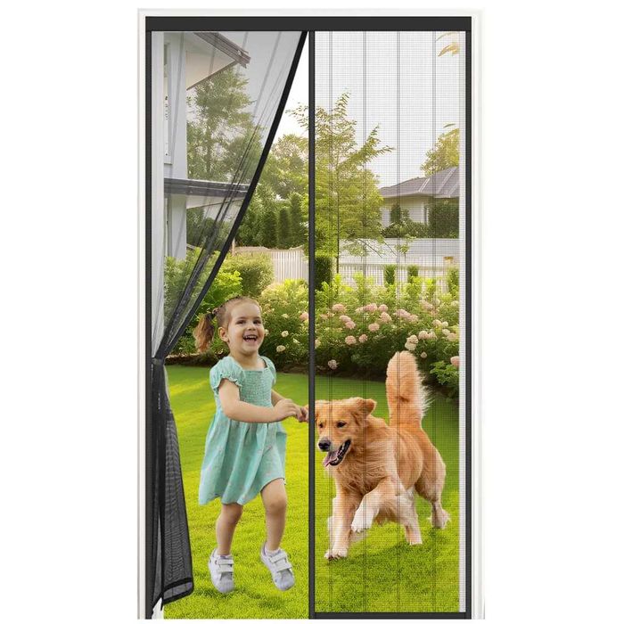 Plasă magnetică MYCARBON pentru ușă balcon, 110x200cm, negru