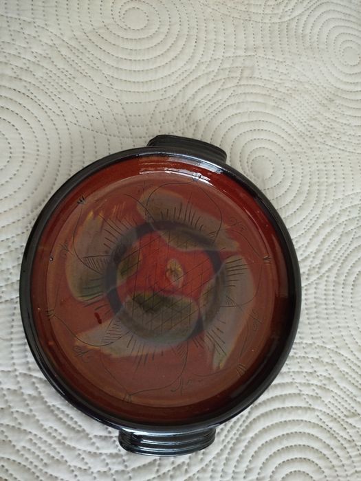 Глинена тава с дръжки/сач/,ръчна изработка.