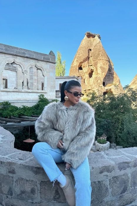 кожено яке с косъм