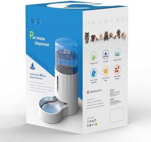 Pet Water Dispenser 6L Stainless Steel BPA-Free Automatic for Cats & Dogs – White