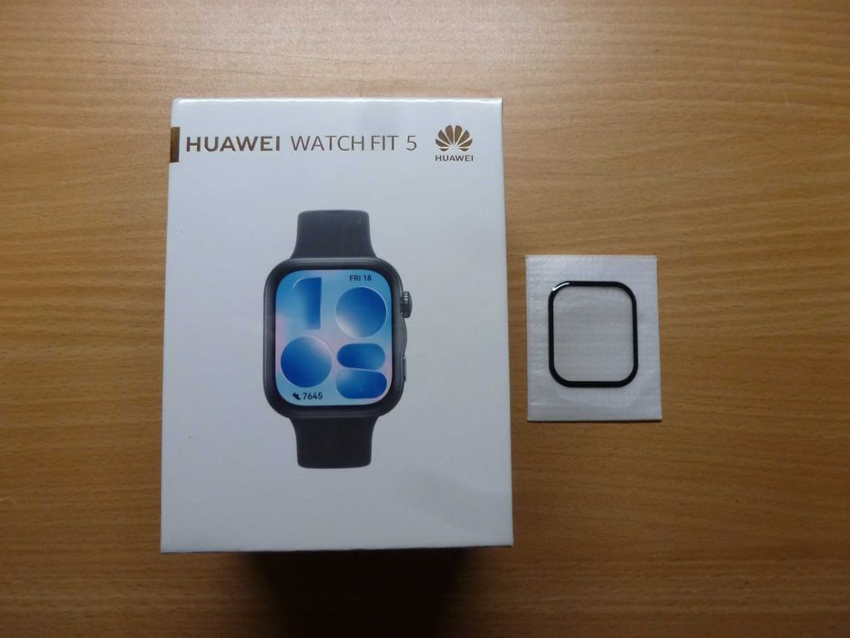 Нов Huawei Watch Fit 5, Black, неразпечатан + подарък протектор