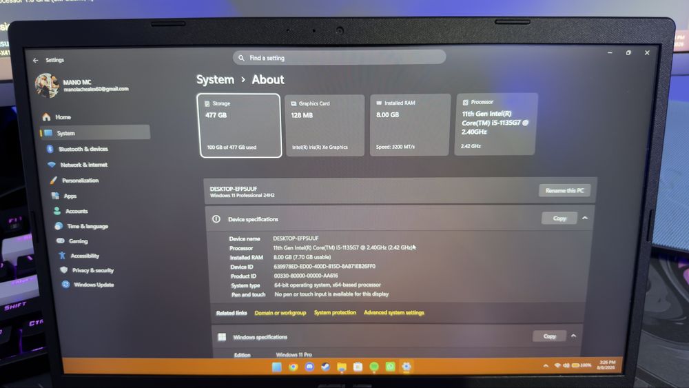 Laptop office asus x415 i5 11th